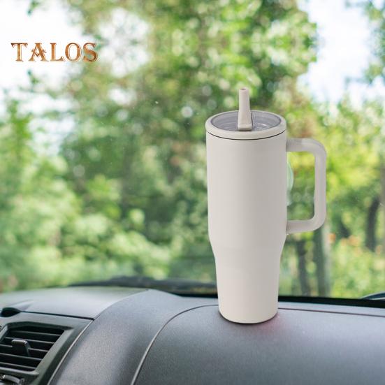 40 Oz Thermal Cup Stainless Steel Tumbler with Flip Straw Leakproof Insulated Travel Mug with Handle for Home Office Car