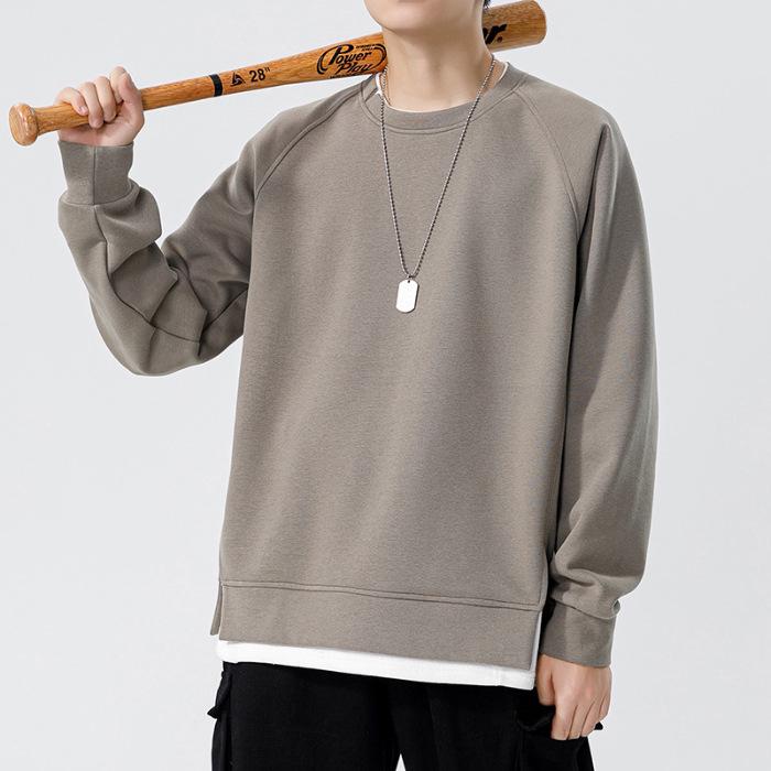 2025 Herbst/Winter Trendiger Schwerer Herren-Kapuzenpullover im Fake-Zweiteiler-Look - Lässig Locker Rundhals Langarm