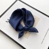 Silk Square Scarf: Solid Color Rolled Edge Headscarf for Women (53cm)