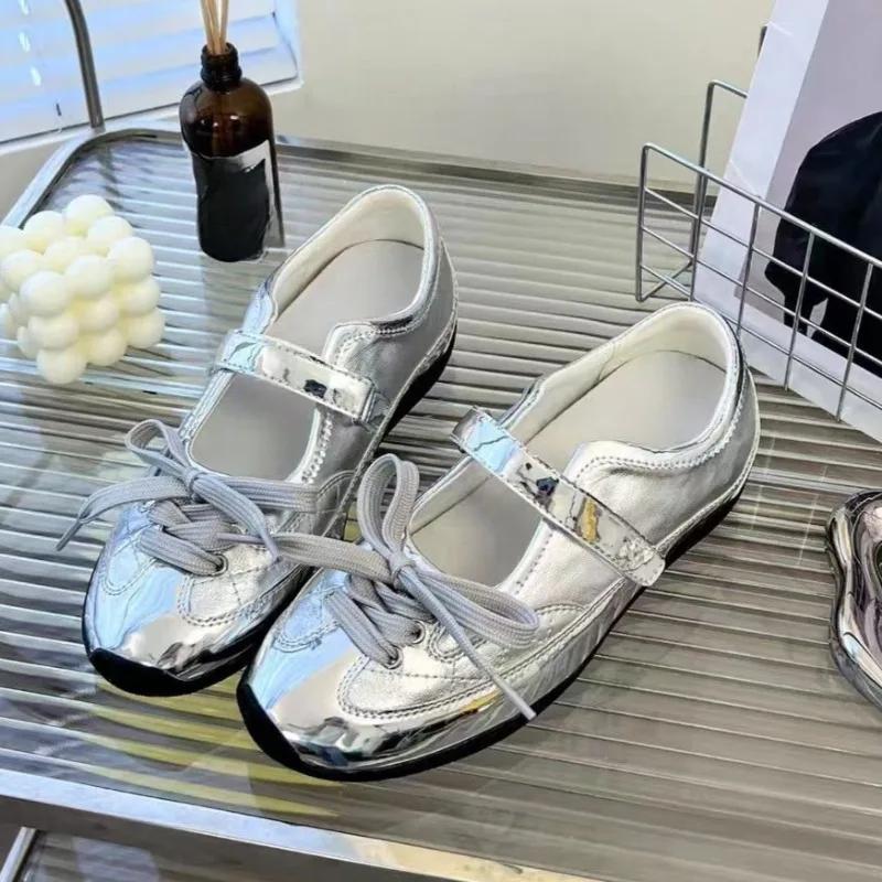 Fashion 2025 Spring and Summer New Inner Heightening Ballet Shoes Women's Flat Casual Sports Single Mary Jane Shoes