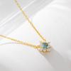 925 Silver Micro Insert Zircon Flower Pendant Necklace for Women Gold Plated Vintage Style Link Chain Fashion Pendant Necklaces