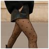 Thermal Tights - SHOP-STORY - Fleece Lining - Skin Effect - Small Hearts Pattern - One Size Black