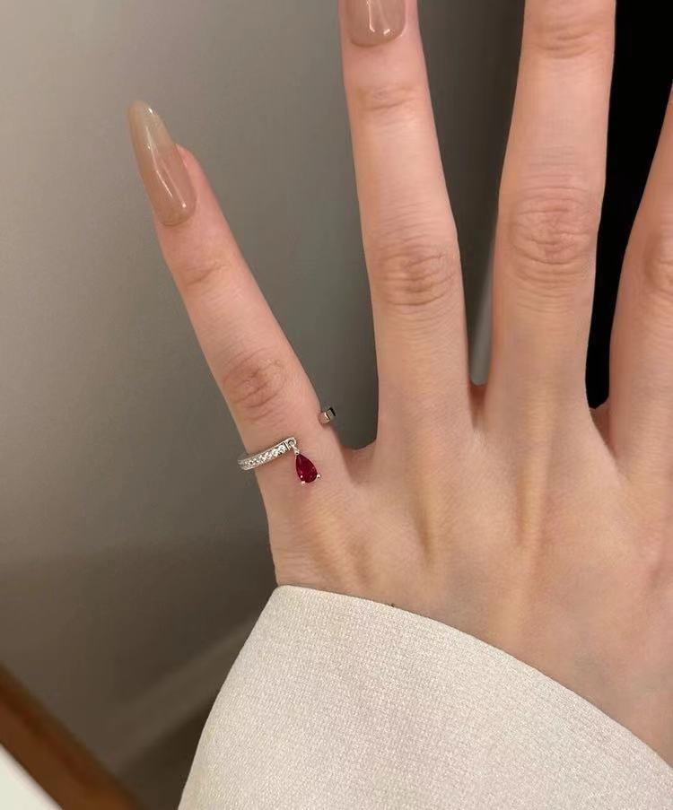 

XIYANIKE Niche Waterdrop Zircon Cuff Finger Rings For Women Girl Fashion New Jewelry Friend Gift Party Wedding anillos mujer resizable