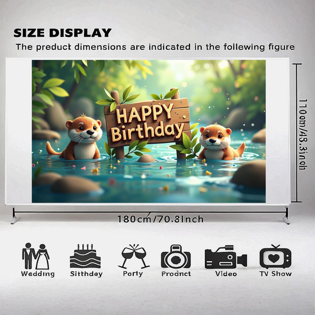 Colorful Happy Birthday Banner Vibrant Jungle Otter Celebration Decoration Lightweight Jungle Backdrop for Birthday Celebration