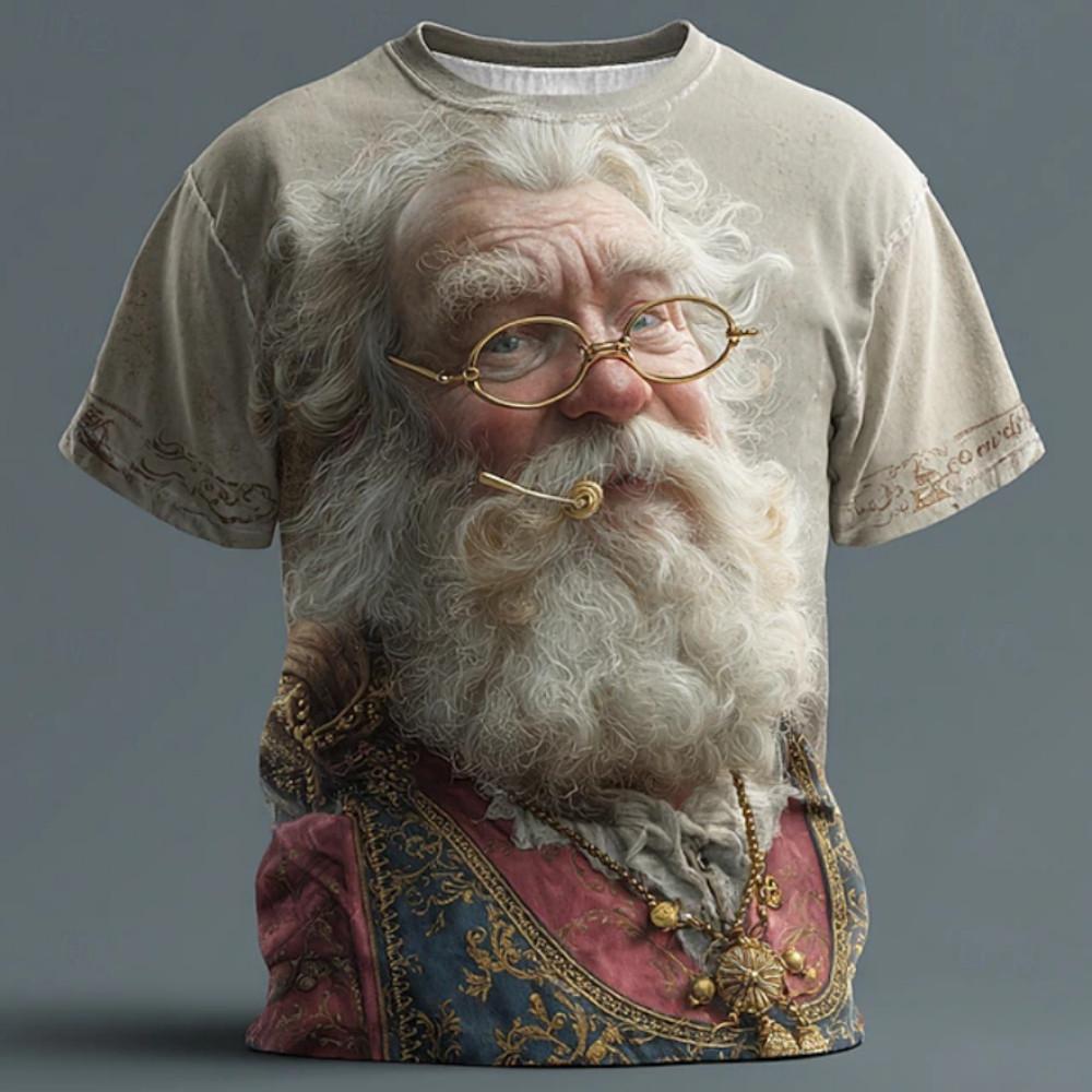 Neujahr und Weihnachten Herren T-Shirt 2026 Neuer Künstlerischer Stil Herren Kurzarm Atmosphäre Ist Voller Langsamkeit