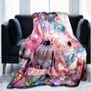 1PC Custom Name Axolotl Blossom Garden Outdooor Flannel Blankets Patterns Throw Blanket All-Season Soft Gift for Couch, Bed, Camping Gifts