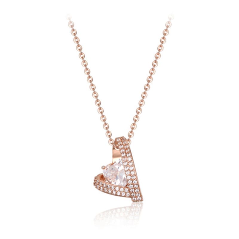 ELLE Jewelry Double Heart Cubic Necklace ELBRNN235