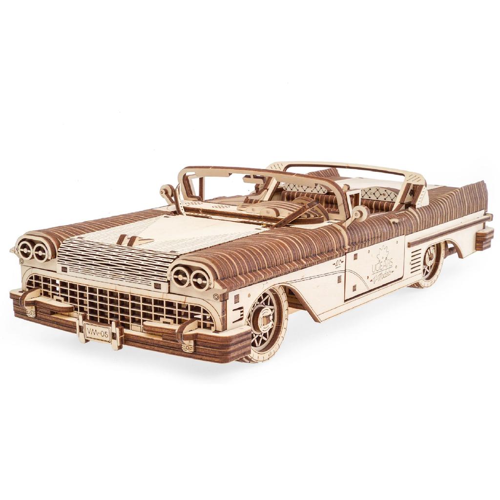 Ugears Dream Cabriolet VM-05 Wooden Block DIY Puzzle Building Toy for Imagination and Creativity (Product Code: 70073)