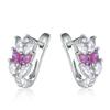Creative jewelry blue imported purple diamond leaf-shaped ear buckle women's ins style personalized earrings