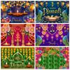 Happy Diwali Photography Backdrop Indian Diwali Tradition Deepavali Candle Marigold Wedding Birthday Background Photo Studio