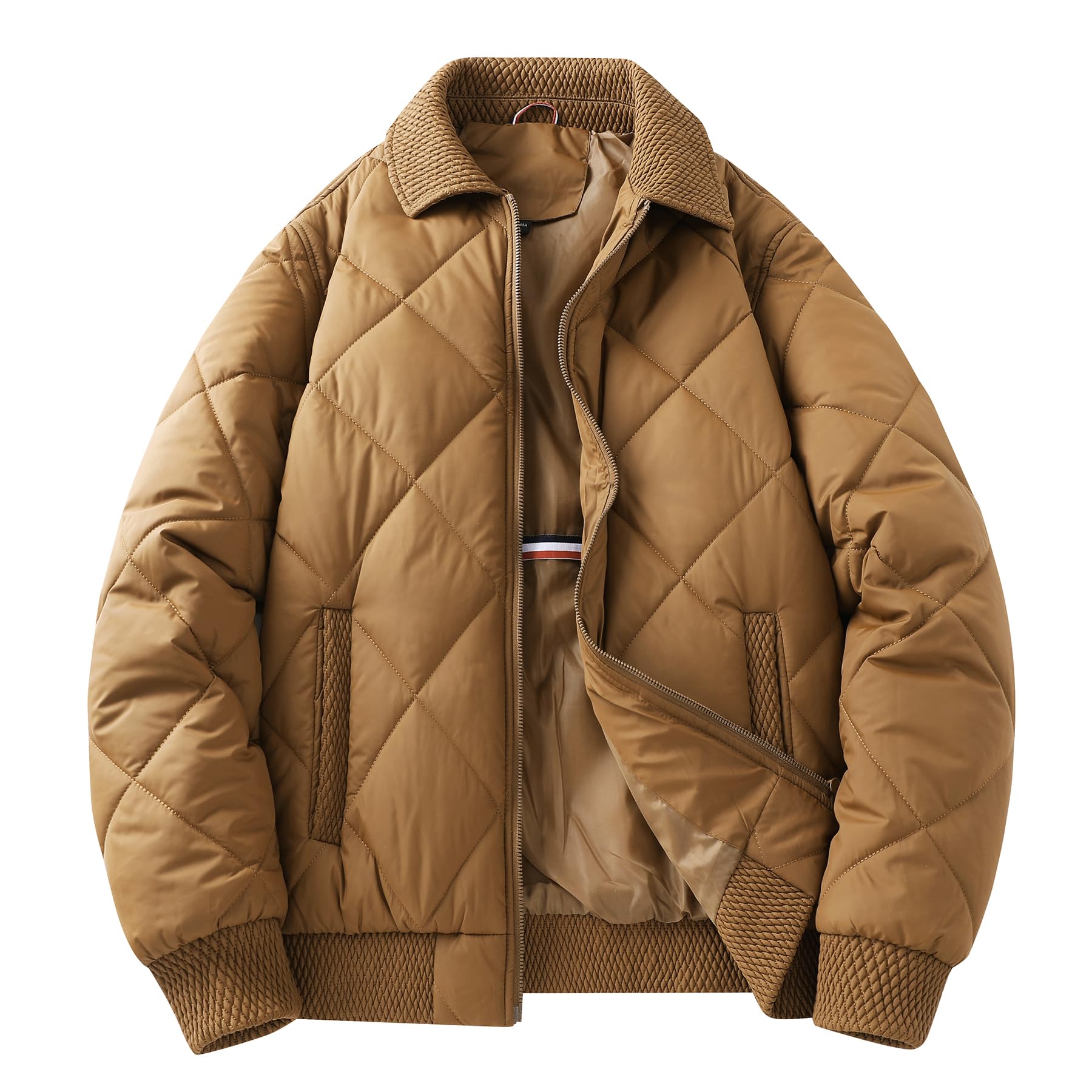 

FOMANSH Short Down Slim Padded Coat with Side and Perfect for Commuting and Office Use Men s Jacket, Fit, Pockets, Lightweight, Warm, Windproof,