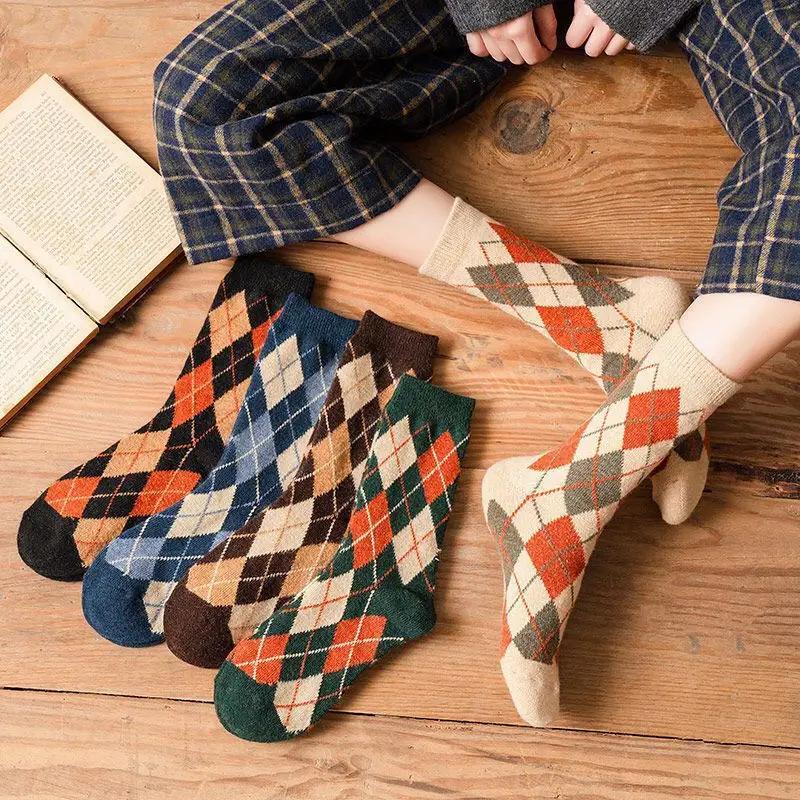 5 Pairs Personalized Knitted Wool Socks Ethnic Style Retro Socks Wool Socks Piled and Thickened Winter