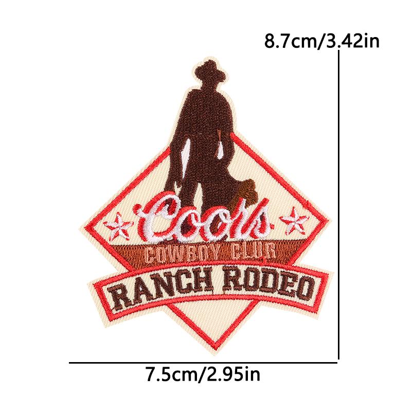 West Cowboys Iron On Patches For Clothing thermoadhesive Patches For Clothes Mushroom Embroidery Patches For Hat/Jeans DIY Badge