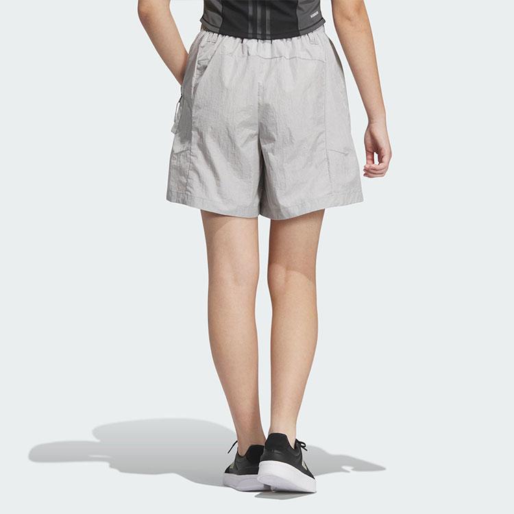 Adidas Woven Shorts Solid Color Minimalist Water-Resistant Cargo Style Loose-Fit Sports Casual Shorts Women Shorts Light-Gray JJ1597