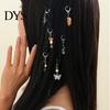 Decoração de Cabelo para Férias de Verão Corrente Boho com Pingente Vintage, Pingentes Decorativos, Pentes Leves Joias, Acessórios para Penteados de Mulheres Dreadlocks
