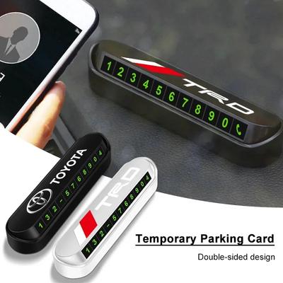 1 Pz Nuovo Cartellino Parcheggio Temporaneo Auto Placca Badge Car Styling Per TRD Crown Reiz Corolla Prada Alphard Yaris Camry GT86