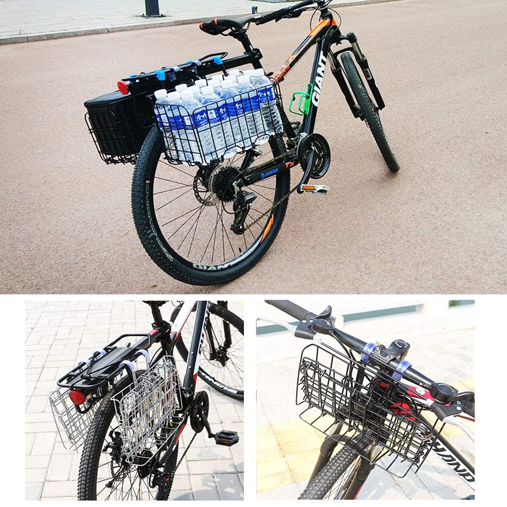 Enkrio Folding Bicycle Detachable Front Basket with Large Easy for Mountain Folding Commuter and More Basket, Capacity, Installation, Bikes, Bikes,