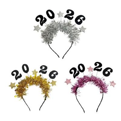 2026 Glittering Star Hair Accessory Lightweight Tinsel Headbands Hair Decors For Christmas New Year Celebrations