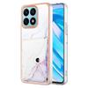Applicable to Honor 90lite mobile phone case X6A electroplated marble pattern insert card bag Magic 5 Pro anti-drop
