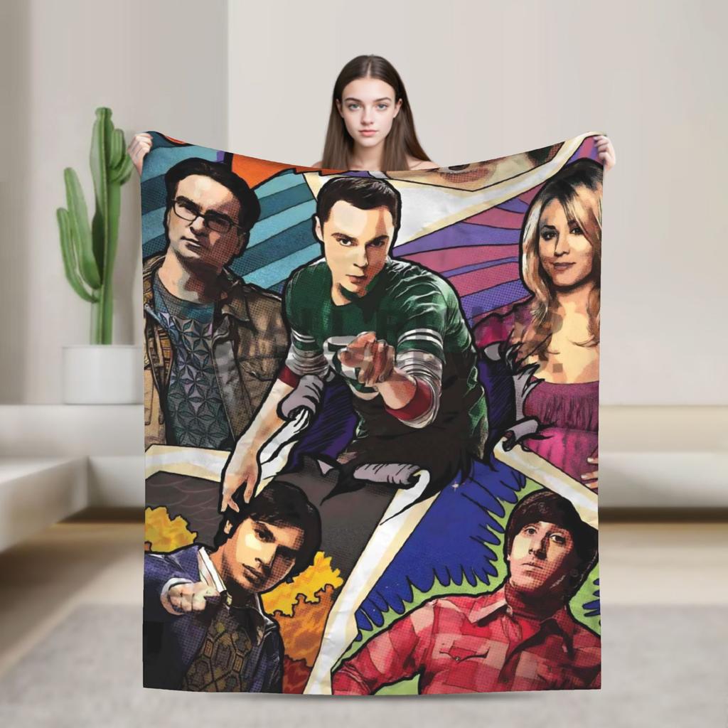 The Big Bangs Theory Sitcom Blankets Quality Warm  Throw Blanket Winter Airplane Travel Couch Chair Sofa Bed Fluffy Bedspread