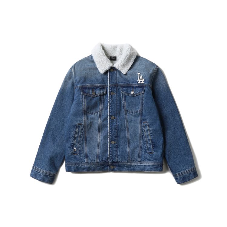 Veste en jean Polo MLB Los Angeles Dodgers Veste Unisexe Bleue 31JPN1041-07U XS gray