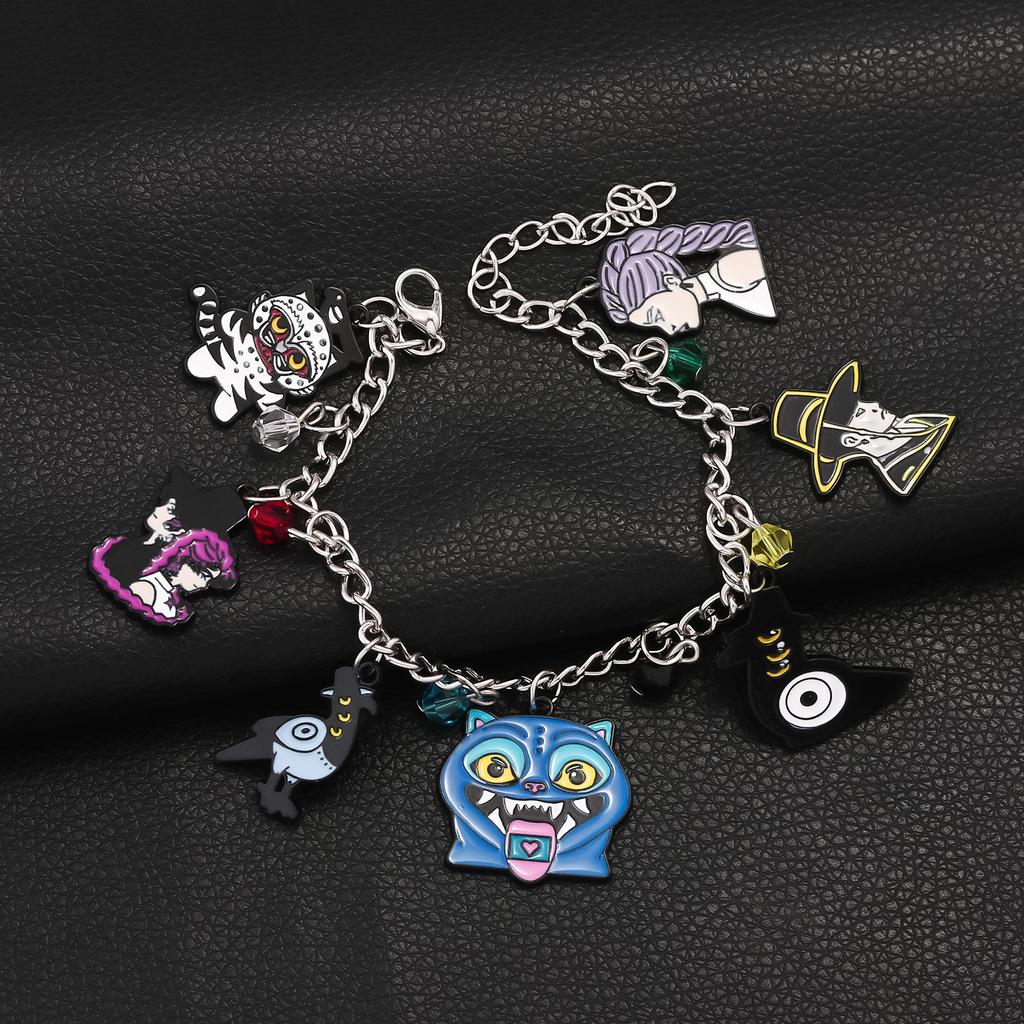Y2K K-Pop Demon Hunters Series Bracelets for Men Women Bead Enamel Pendant Bracelet HUNTR/X Bangle Fans Cosplay Jewelry Gift