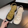 Green super white, cross-strap sandals women's summer new muffin thick-soled heightening women's shoes