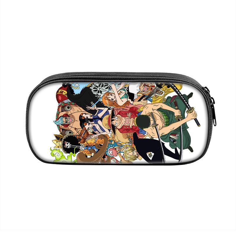 One Piece Monkey D. Luffy Pattern Pencil Case Makeup Bag Pen Bag Student Big Capacity School Supplies Zipper Pencil Pouch