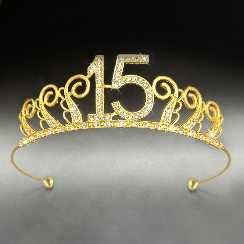 

High-End Rhinestone Crown – Elegant Gift for Girls Aged 15+ золотой