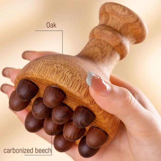 Brosse de Massage en Bois Lisse Sans Ébavures Design Ergonomique Facile à Utiliser Portable Brosse Anti-Cellulite pour le Corps pour Hommes Femmes