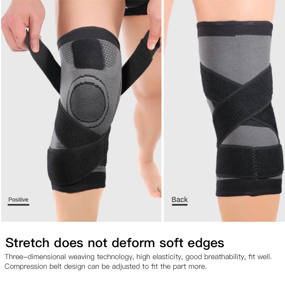 Outdoor Sport Compression Kneepad Fixed Belt Kneecap Fitness Training  Protective Gear GrayM