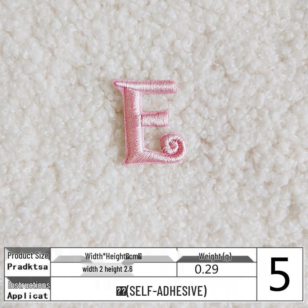 Pink English Letter Embroidery Patch for DIY Clothing