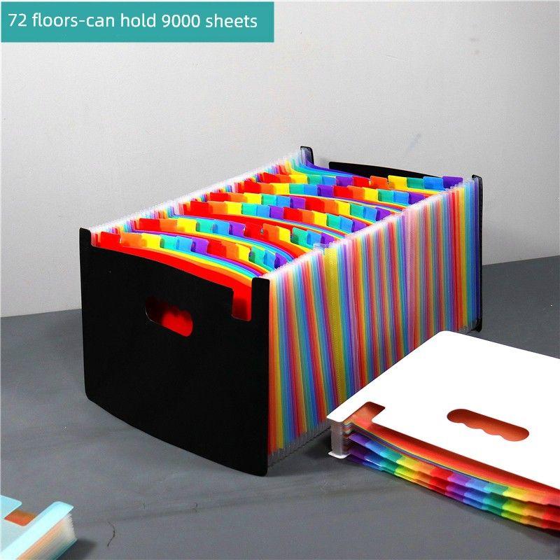 Large Capacity File Holder A4 Multi-Layer Folder Insert Buggy Bag File Storage Category Folder Student Test Paper Clip