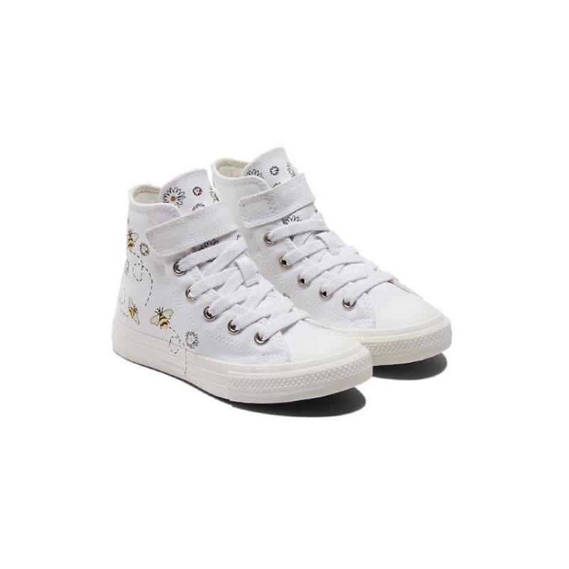 Converse Chuck Taylor All Star 1V Kids High Canvas Shoes White Black A01619C