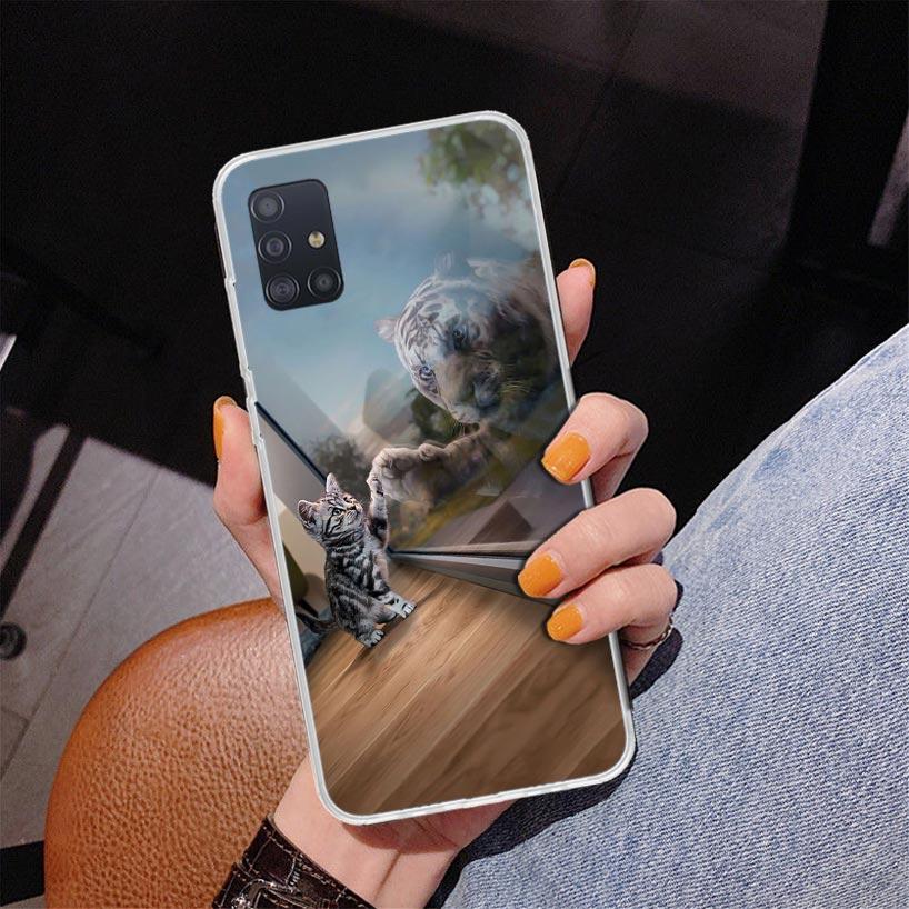 Cool Animal Big Cat Tiger Phone Case For Samsung Galaxy A52 A32 A22 A12 A51 A31 A50S A30S A20S A10S Note 20 Ultra 10 Plus S10 A7