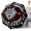 Wolf Viking Symbol Outdoor Automatic Umbrella Compact 8-Rib Lightweight Durable Everyday Carry Umbrella Outdoor Accessory Stylish Gift for Women