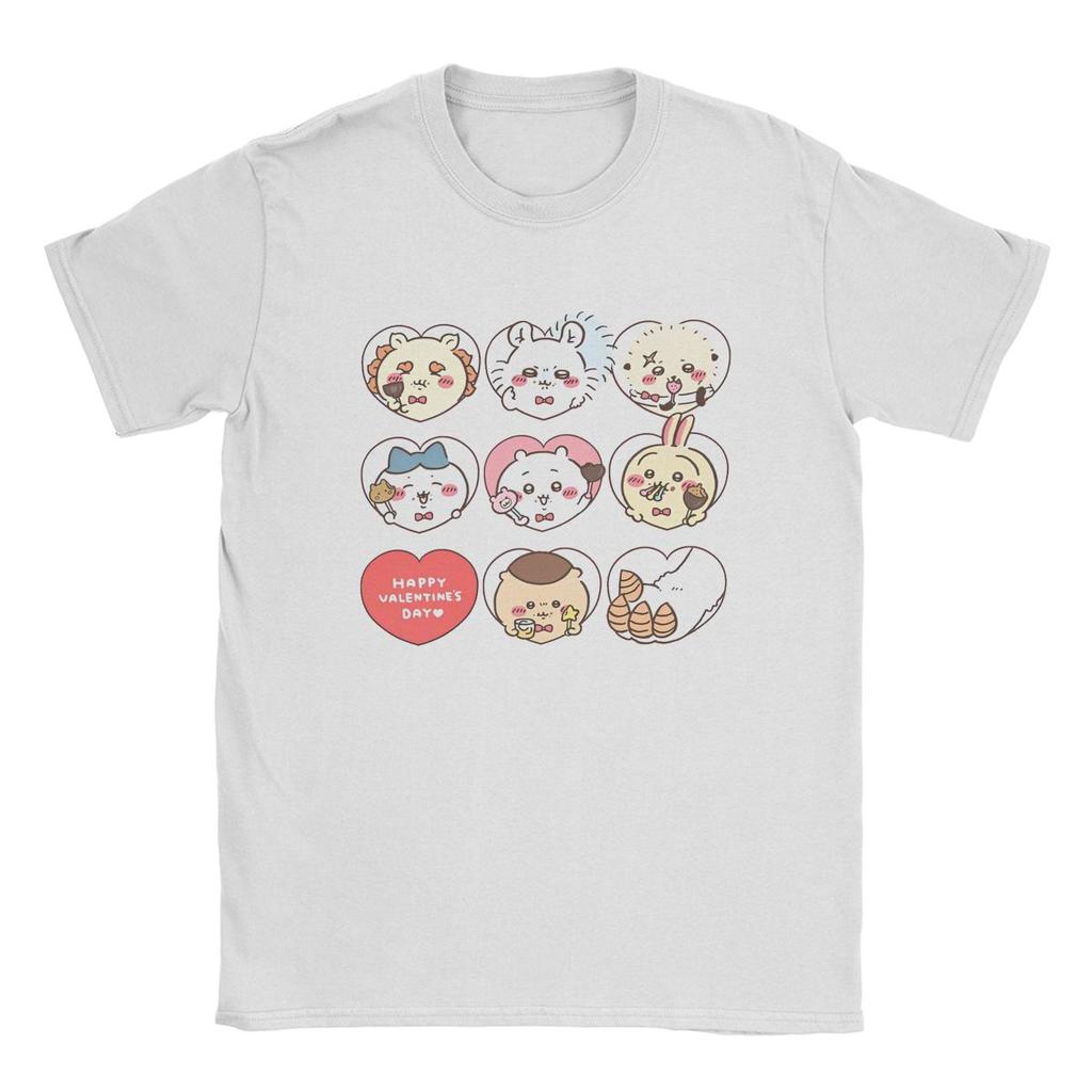 Crazy Cute Chiikawa Kawaii T-Shirt Men Round Neck Pure Cotton T Shirts Japanese Design Short Sleeve Tee Plus Size Tops