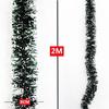 Weihnachtliche dunkelgrüne weiße Bandgirlande zum Aufhängen, Schnurdekoration