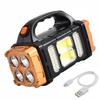 COB Multi Function Solar Spotlight USB Rechargeable Camping Flashlight Portable Lighting
