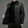 New Genuine Leather Jacket Men's Top Layer Cowhide Jacket Lapel Business Casual Men's Wear