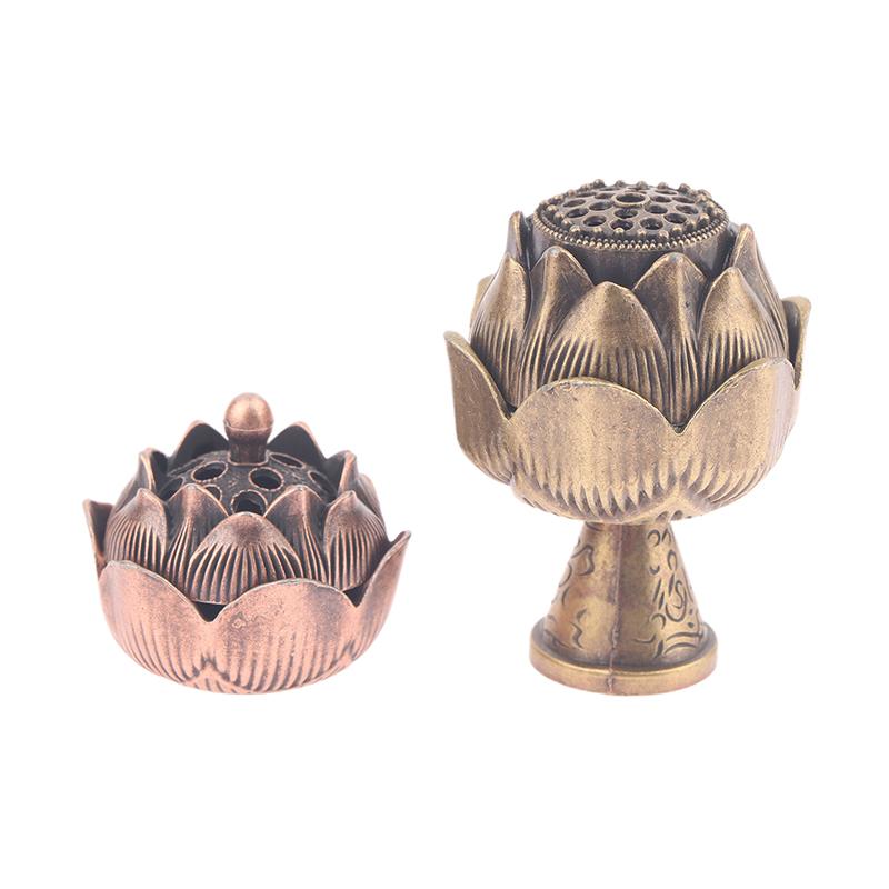 Alloy Lotus Incense Burner Lotus Incense Censer Archaic Copper Sandalwood House Furnishings Home Office Decoration