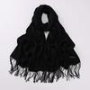 Imitation Cashmere Tassel Scarf - Chinese Red, Ideal for Autumn/Winter Celebrations, Company Events, and Parties with Custom Printed Logo