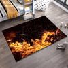 Fiery Flame Pattern Carpet with Black Background, Modern Room Decor Suitable for use as an anti-slip for living room bedroom sofas