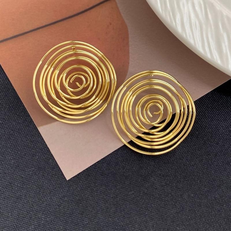 Hollow Out Irregular Irregular circle Circular Earrings Geometric Design Lightweight Iron Material For Women Gold Silver Colors