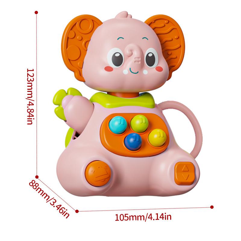 Elephant Handheld Ball Bell - Vibrating Grabbing Toy with Music Notes, Design for Easy Grip, Ideal Early Development Toy