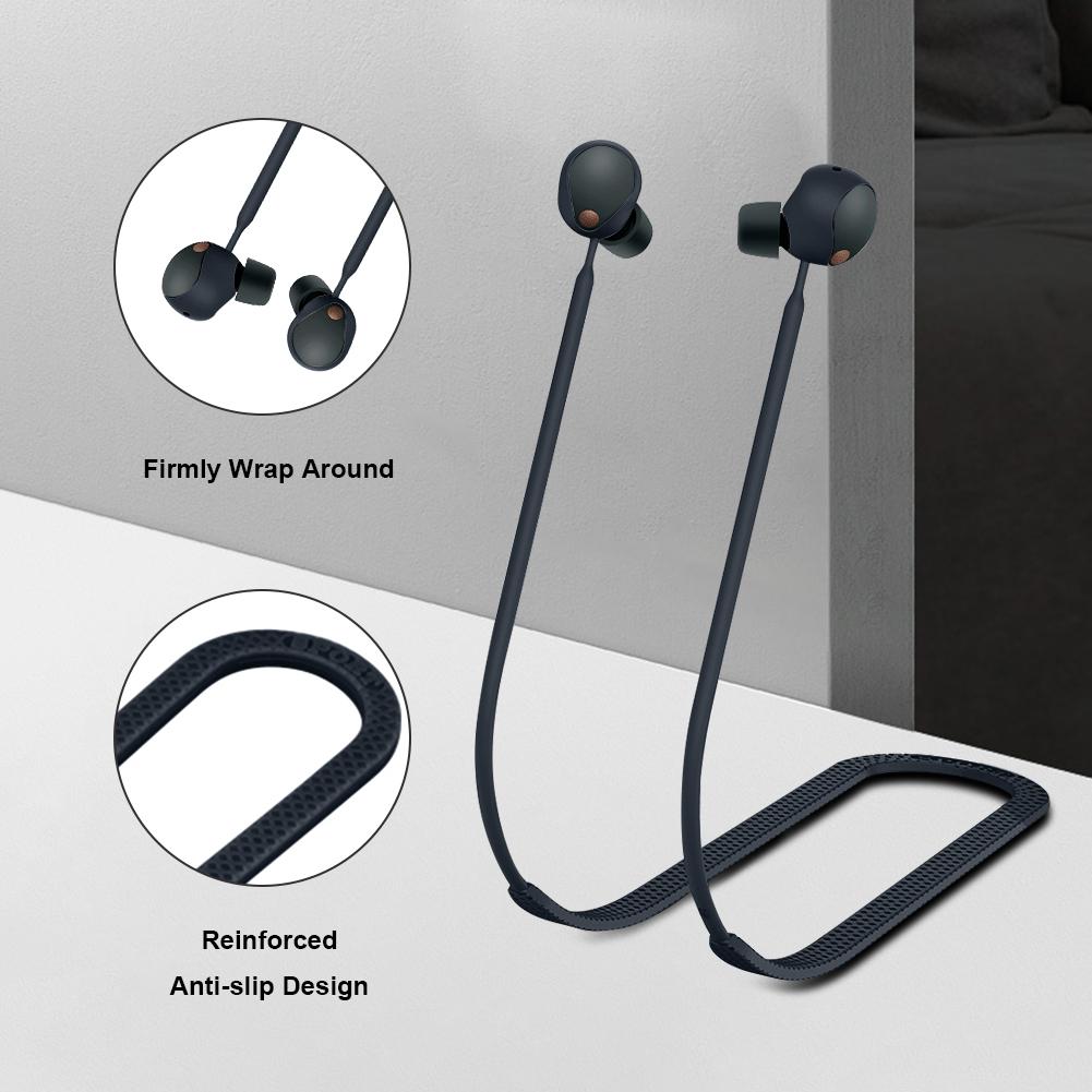 F24 Anti-Lost Ohrhörer-Riemen für Sony WF-1000XM5 BT Kopfhörerhalter Rutschfeste weiche Silikon-Lanyard Anti-Fall Sport-Nackenband