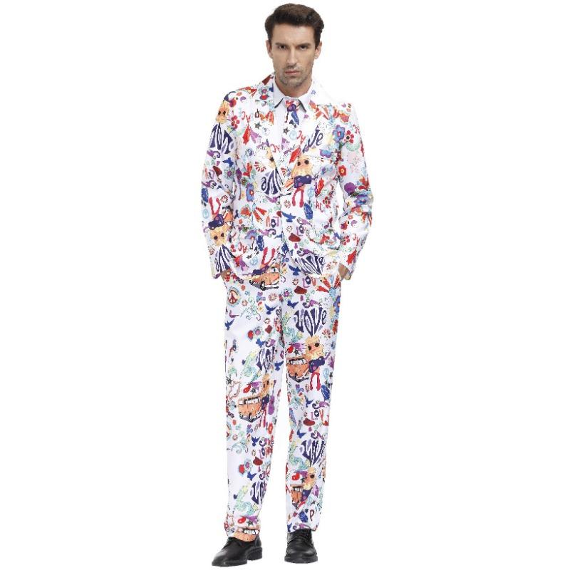 M-XL Men's Nightclub Hosts Stage Show Personalized Holiday Party Suit-LOVE Halloween Costume