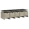 11 Piece Garden Dining Set with Cushions Light Grey Poly Rattan