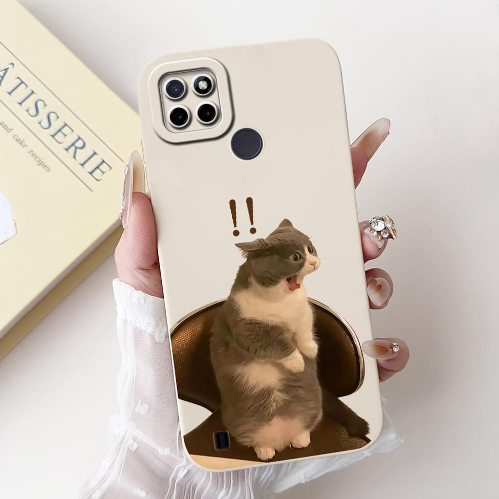 For Realme C21Y RMX3261 RMX3263 C25Y RMX3269 Cover For Realme C21Y Case Cute Cat Funny Cool Fashion Silicone Shockproof Bumper