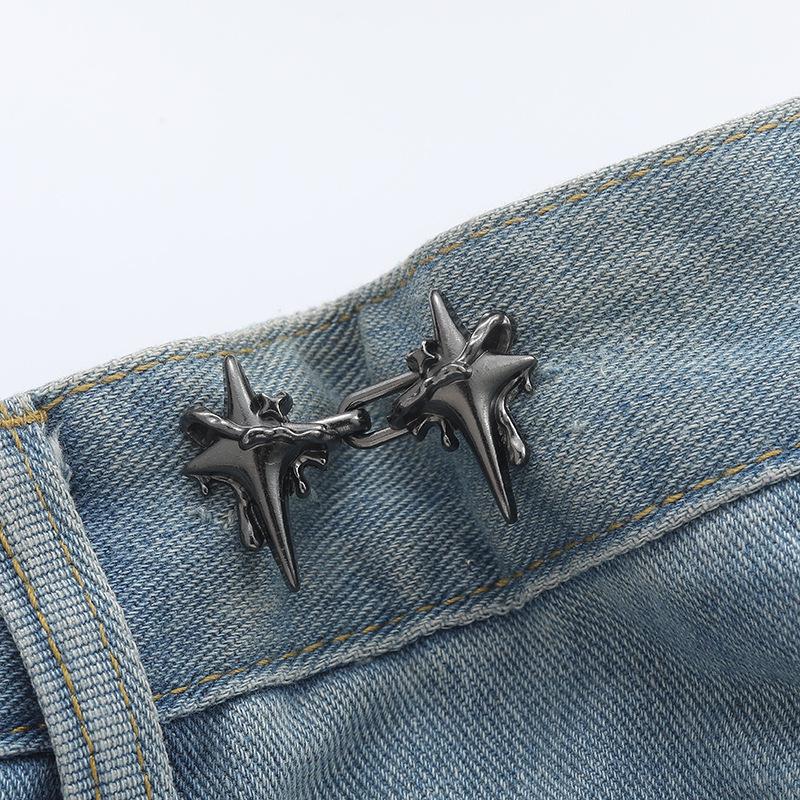 Vierzackiger Stern Abnehmbare Taillenverengerschnalle: Verstellbarer Nähloser, Nagelloser Jeans-Bundverkleinerer